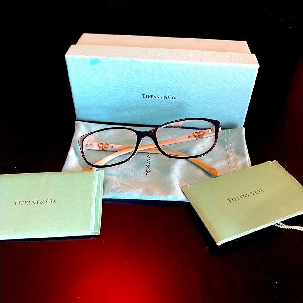 TIFFANY & Co. “Silver Butterfly Charms” Black/Light Blue Glasses